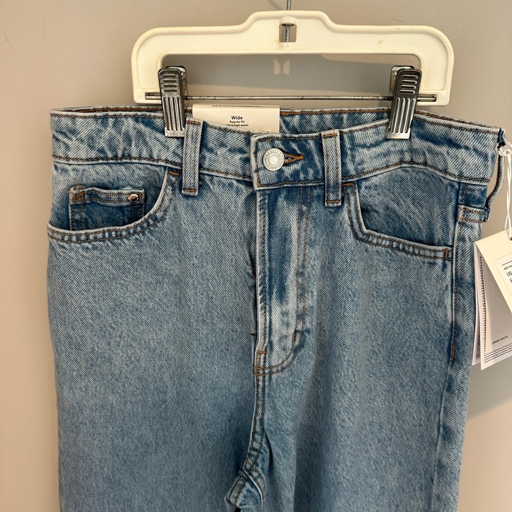 H&M Light Blue Wide High-Rise Jeans